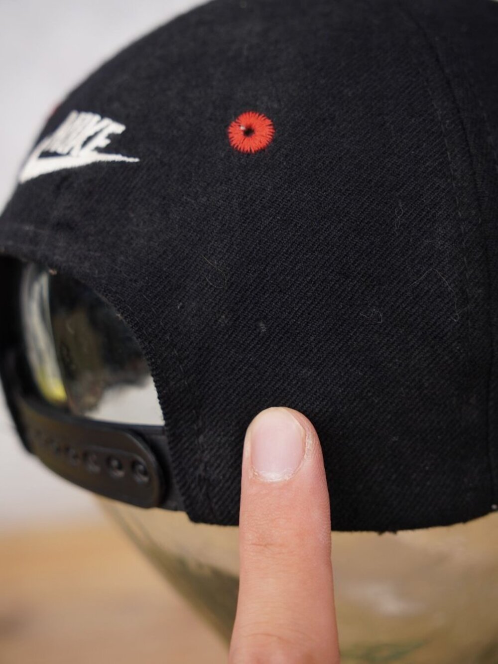 VTG Nike Air Jordan Wool Black Red Snapback Cap Jumpman Embroidered Signature - Picture 14 of 15